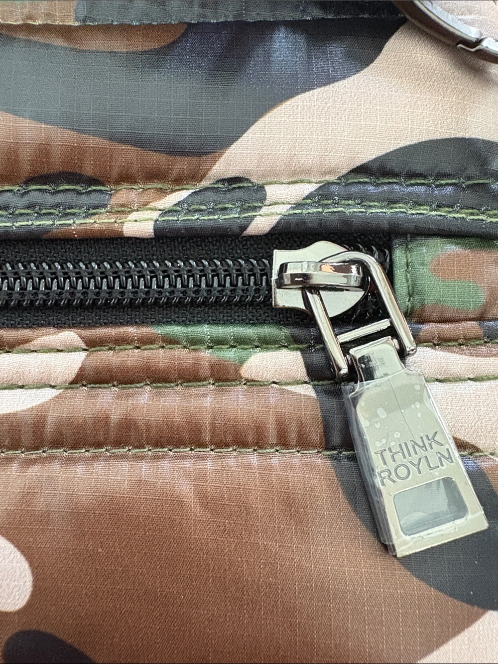 THINK ROYLN Camouflage Quilted Crossbody with one long and one short strap. - Picture 3 of 3